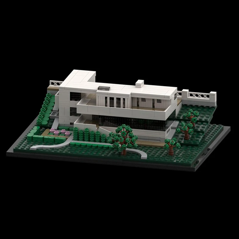 City Street View – briques de construction MOC, maison blanche, Villa, technologie modulaire, cadeaux de vacances pour enfants, jouets à assembler, costume