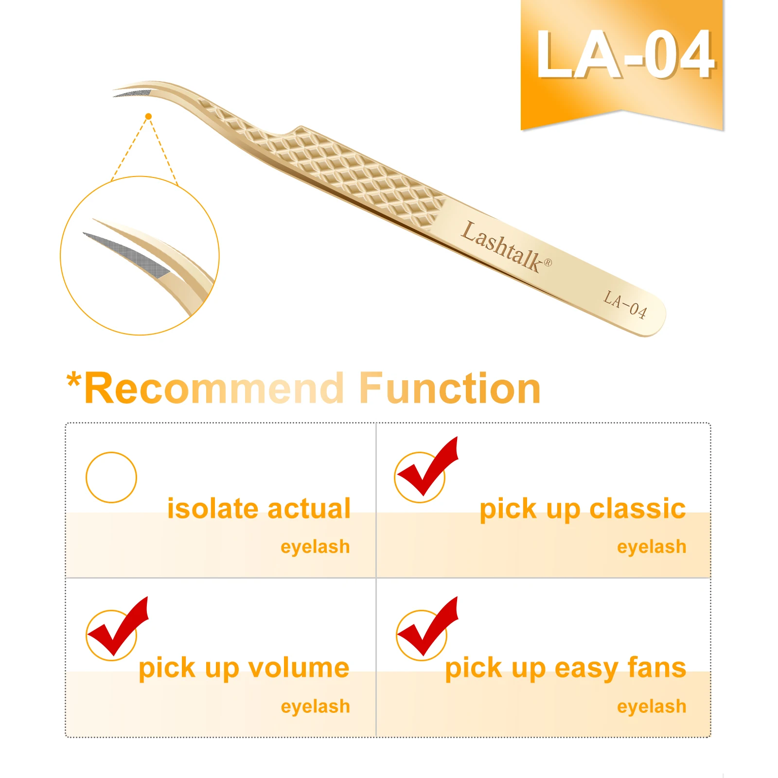 Lashtalk Wimpernverlängerungspinzette, Make-up-Tools aus Nagaraku, Edelstahl, nicht magnetisches Volumen, gefälschte Wimpern, Zubehör, präzise