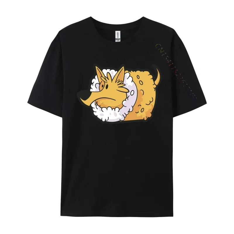 Camiseta personalizada con diseño de perros y sushi, comida japonesa, divertida, con diseño de perro y jengibre, camisetas informales de algodón especiales para hombres