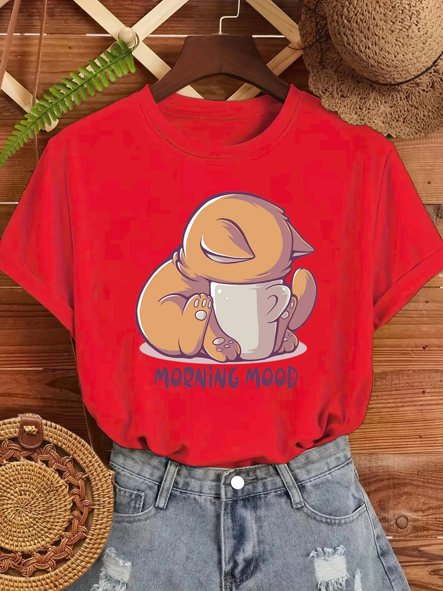 Katze Form Stimmung Design Druck Frauen T Shirts Hip Hop Oansatz T-Shirt Weiche Baumwolle Sportswear Casual Übergroßen Unisex Kleidung