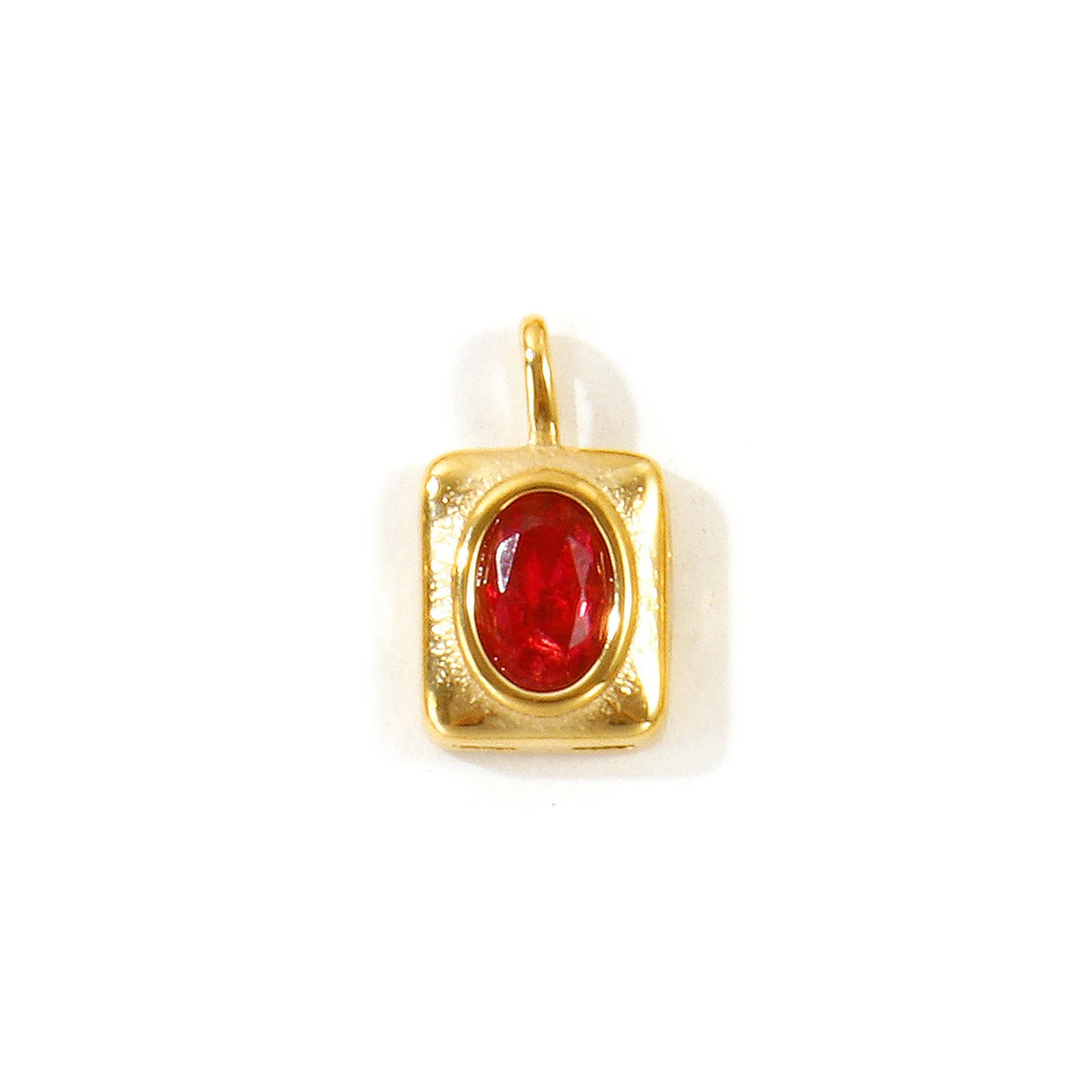 1 Stück Mehrfarbiger Ovaler Kubischer Zirkonia Geometrischer Anhänger 18K Vergoldeter 304 Edelstahl-Anhänger für DIY Halsketten-Schmuckherstellung – Detail 11