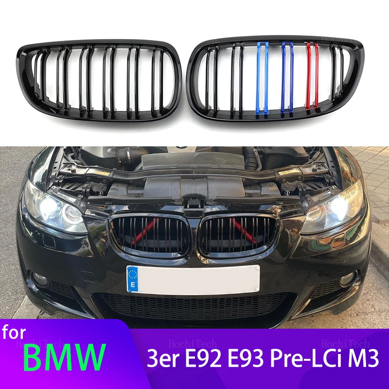 1 Pair M Color/Glossy Black Car Front Bumper Kidney Grill Grilles for BMW 3 Series E92 E93 2 Doors 2006-2013 accessories