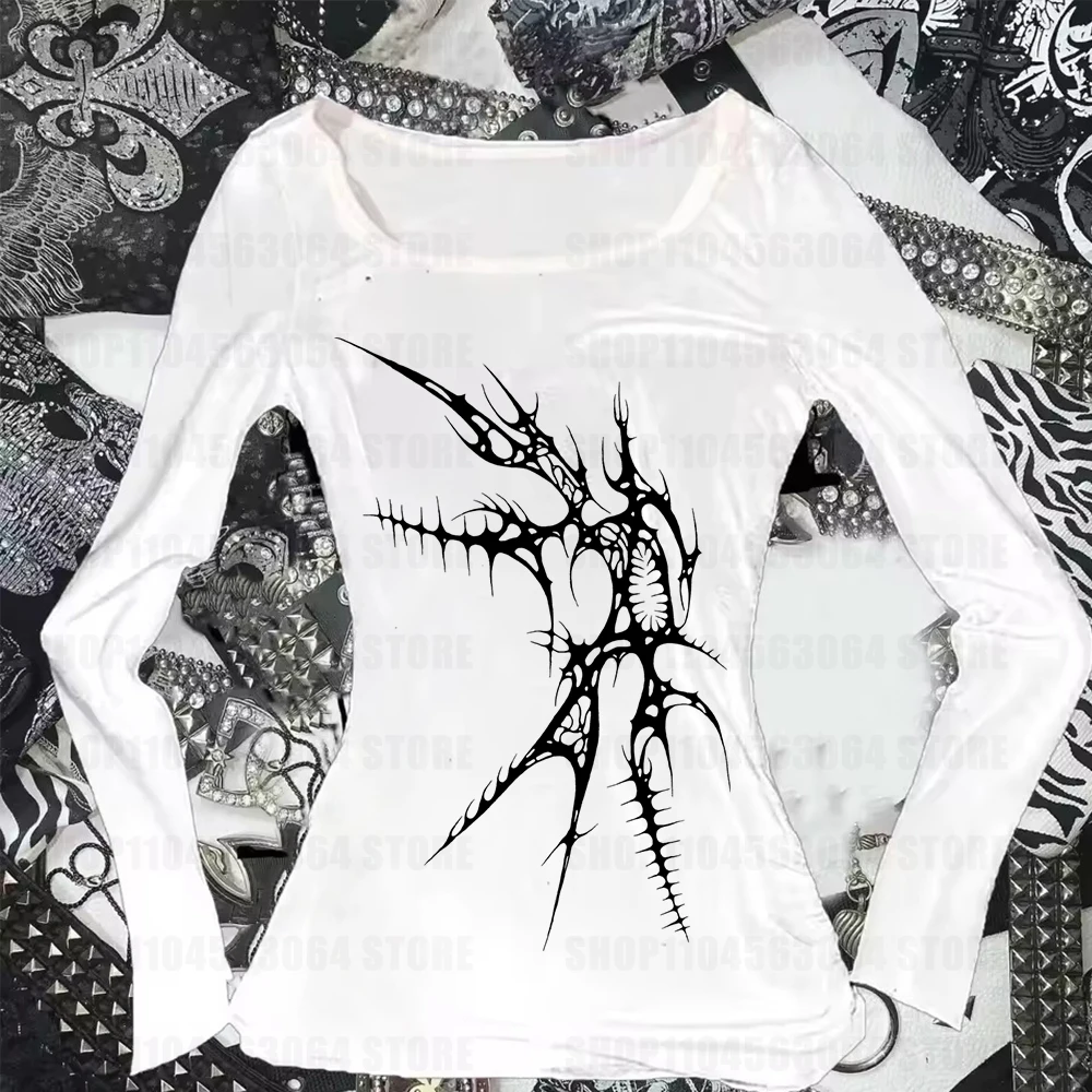 

Women's T-shirts Woman Clothes for Women Trashy Y2k 2000s Tops Goth Anime Girl Long Sleeve Baby Tees Y2k Kitty Spring 2025 Woman
