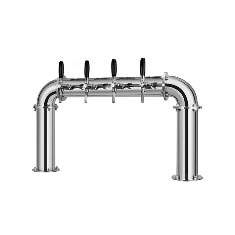 

4-отверстий серебряный U-образный диспенсер для пивного крана с регулируемыми кранами