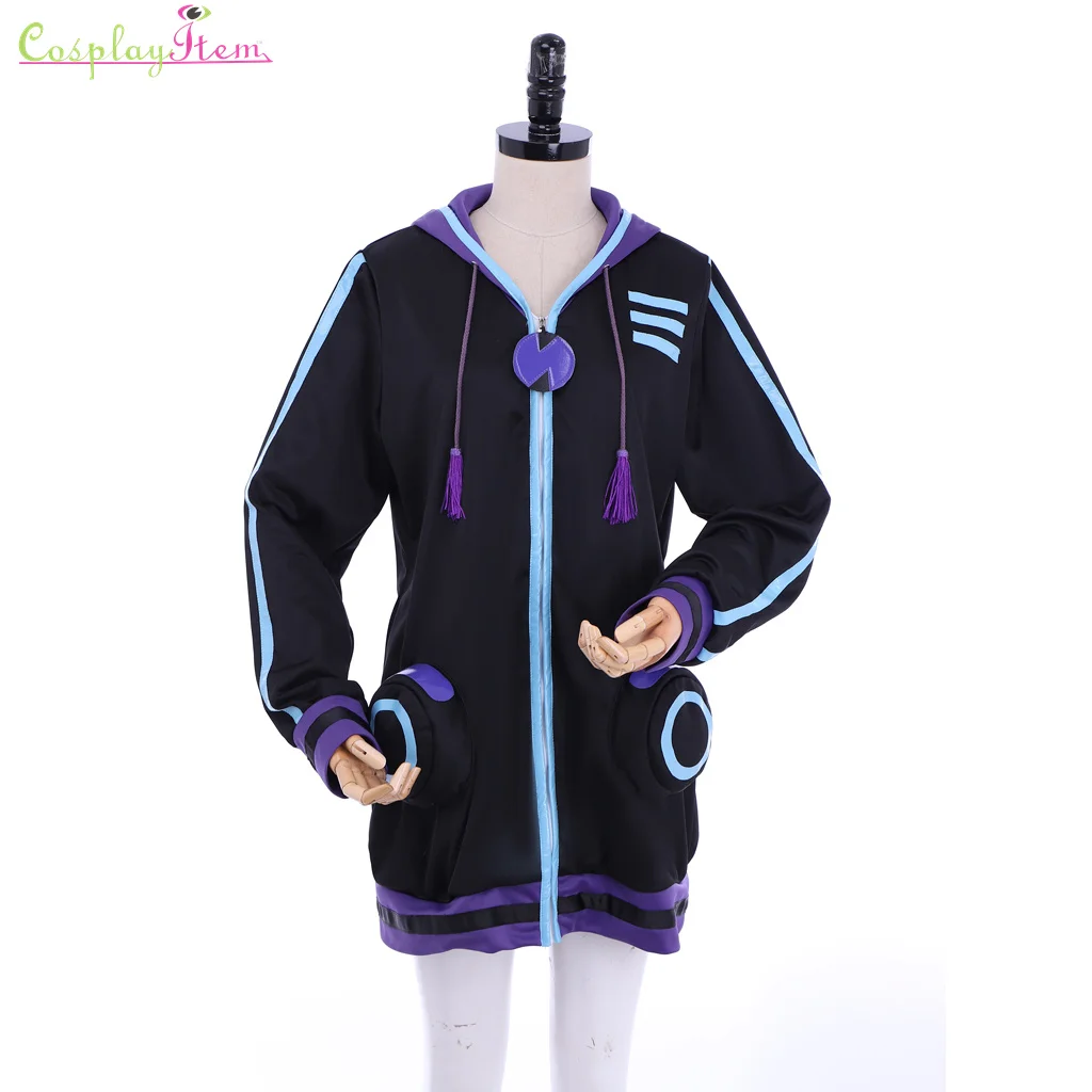 Game Hyperdimension Neptunia Cos Hoodie 3D Printed Zip Up Sweatshirt Neptune Purple Heart Cosplay Outwear Clothes Unisex Jacket