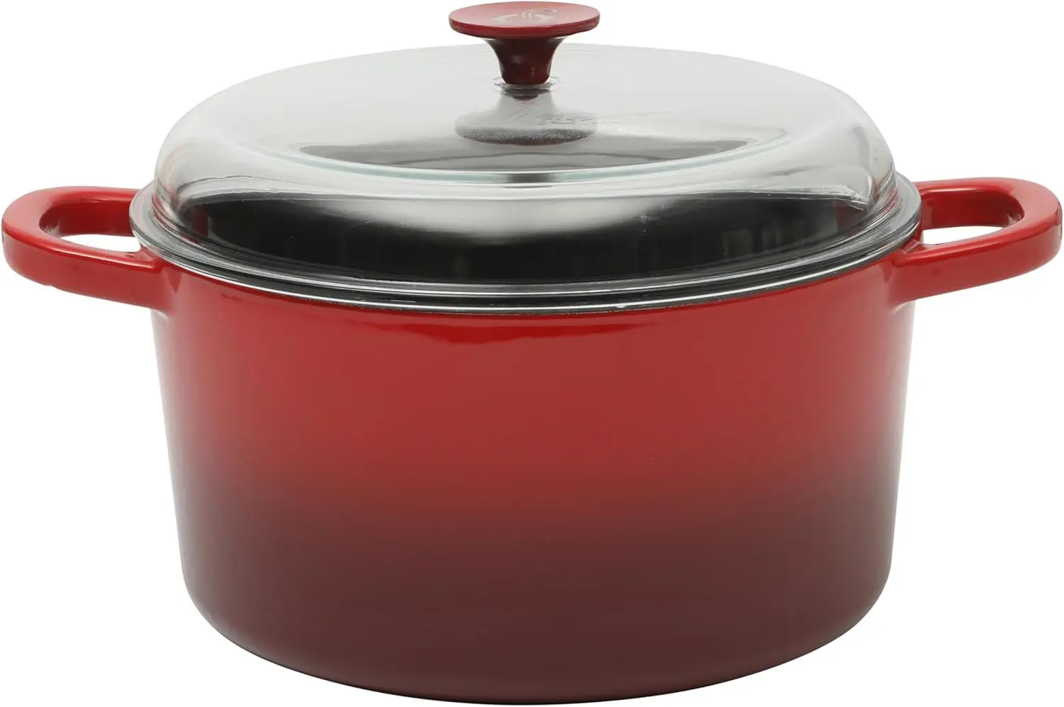

Artisan 7-Quart Round Cast Iron Dutch Oven With Borasilicate Lid - Red