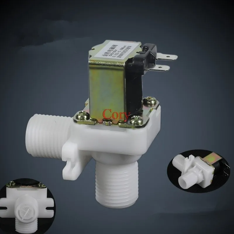 

1PC Solenoid valve G1/2 DN15 Male Plastic vertical angle type 12V DC Water dispenser,washing machine PBT Body Material