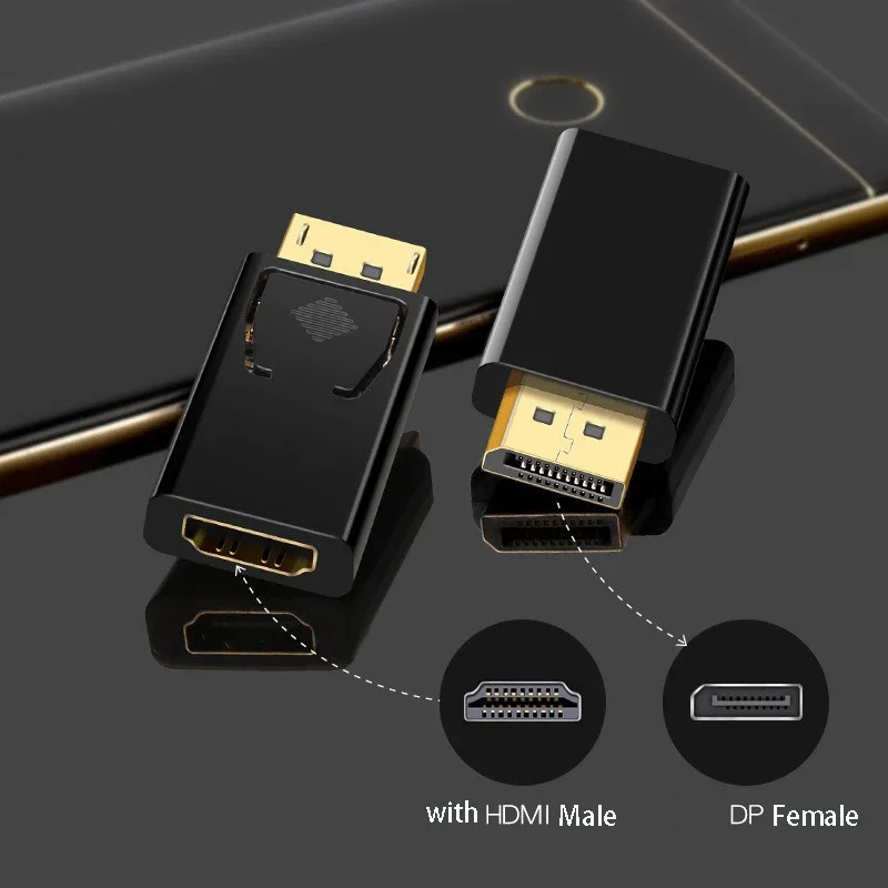 Konwerter 4K DP na HDMI, adapter DisplayPort na 1080P HDTV, adapter audio-wideo do monitora komputerowego