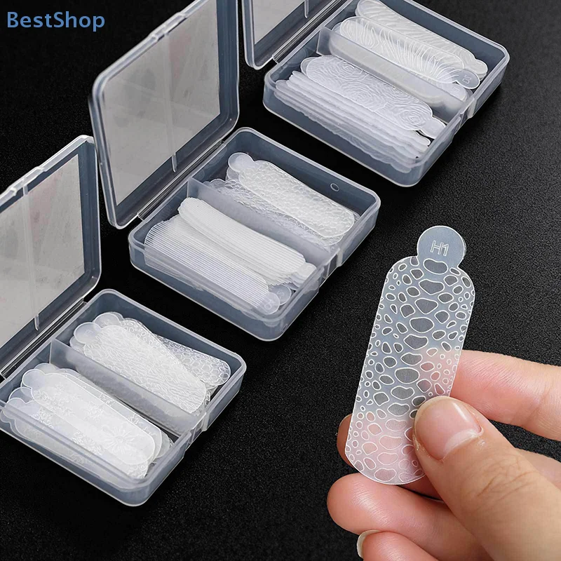 24 قطعة/صندوق ثلاثية الأبعاد الفرنسية مسمار ملصق قابلة لإعادة الاستخدام أشكال مزدوجة مسمار بلورات قوالب السيليكون أشكال لأداة نحت مانيكير سريعة #4
