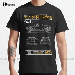 Blueprint Of The Mx-5 Miata Mx 5, Mx5 Japanese Sports Car Classic T-Shirt Baseball Shirt Women Xs-5Xl Streetwear All Seasons Tee
