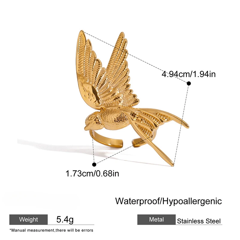 ROXI | Metal Peace Bird Earring Women Stainless Steel Personalized Hip Hop Jewelry New Design Wholesale