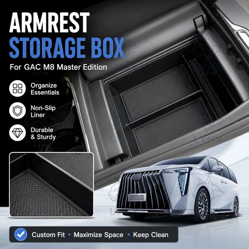 For GAC M8 Master Edition Armrest Storage Box Center Console Car Organizer Interior Accessories Vehicle Storage Box