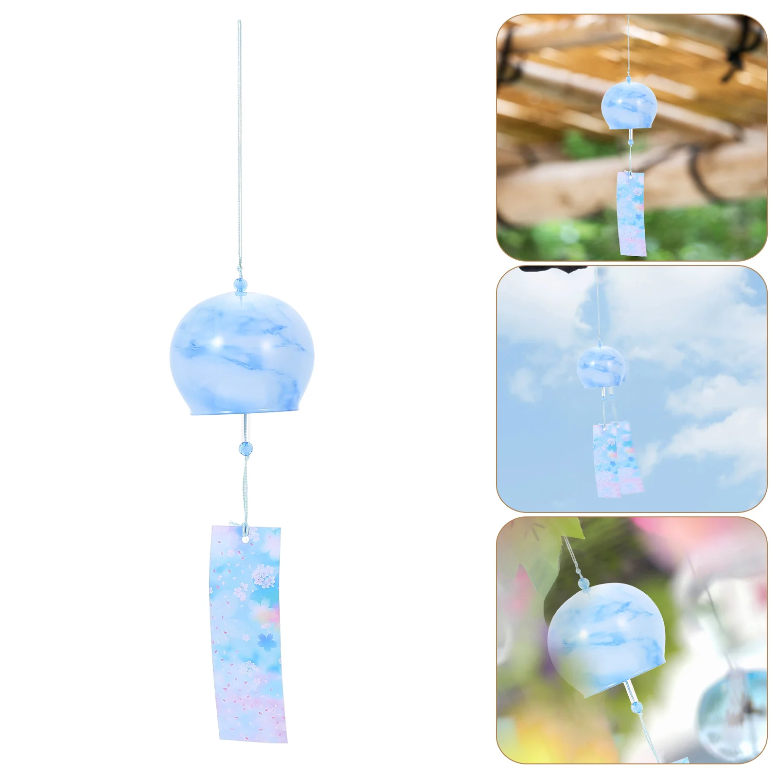 

1Pcs Lovely Glass Wind Chime Japanese Style Wind Bells Decorative Pendant for Outdoor Spaces