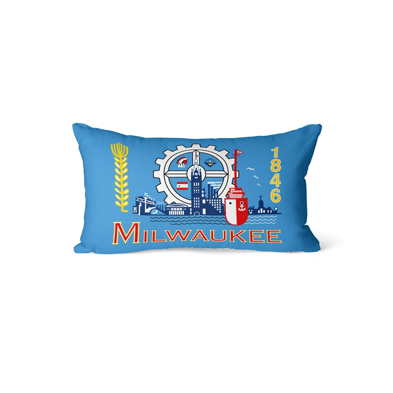 Gaslight Gatekeep GirlbossKiss Milwaukee Wisconsin Rectangular Throw Pillow Covers Cushion Cases Pillowcases