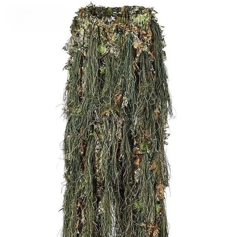 3D Maple Leaf Mixed Wool Silk Ghillie Suit Outdoor Hunting Maple Leaf Spliced Wool Silk Suit Military Fan Training Uniform