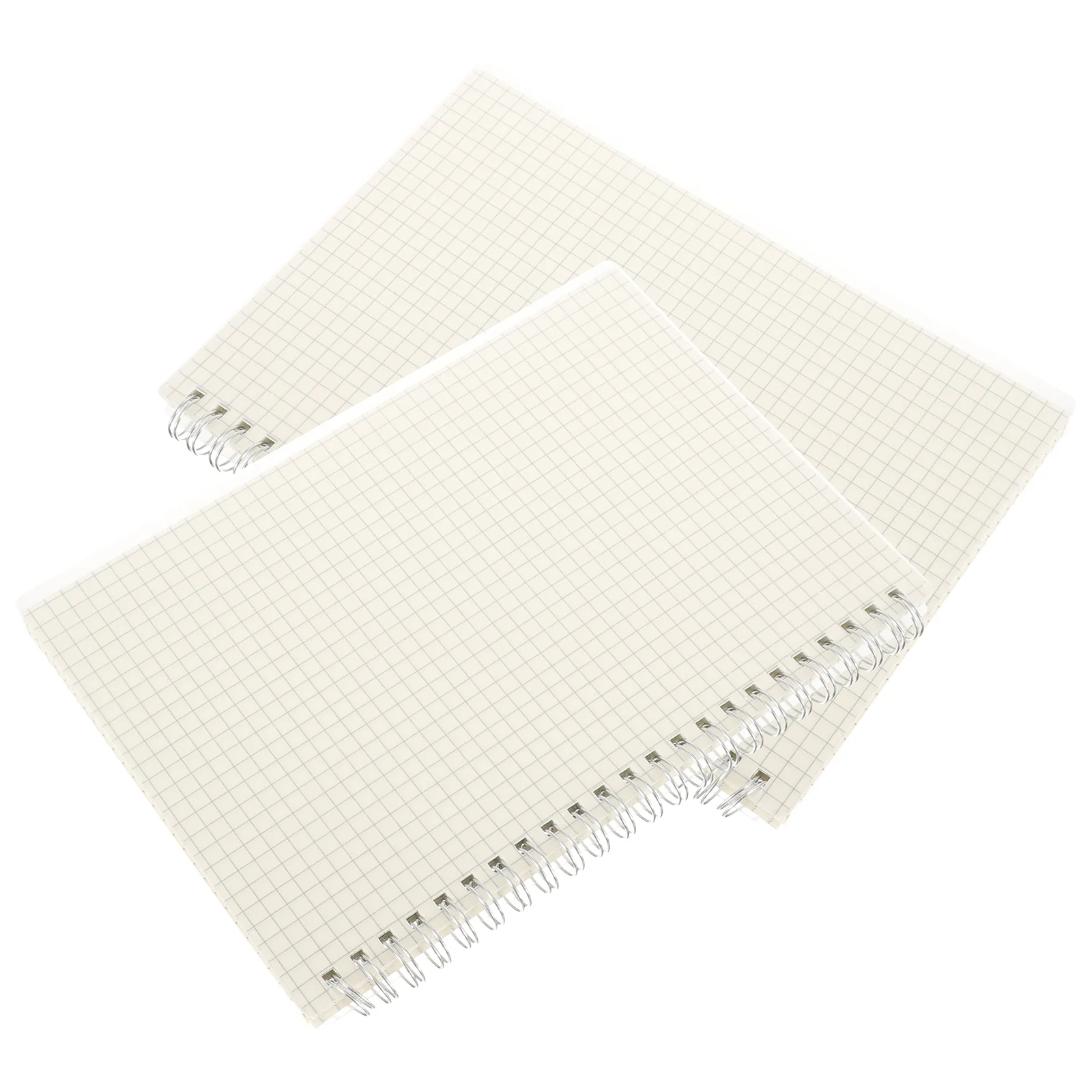 

2 Pcs Thick Notebook Spiral The Straight Grain Math Convenient Plastic Iron Paper Office Notepad Work Staff