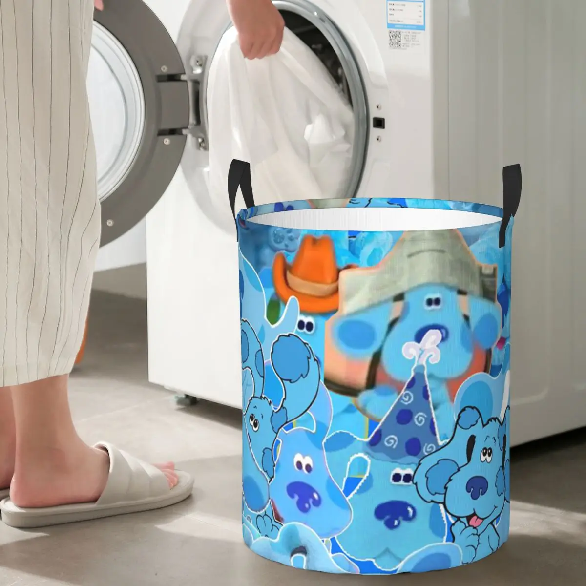 Panier à linge pliable Blue's Clues Blue Dog Cartoon, organisateur domestique, panier à linge pour enfants