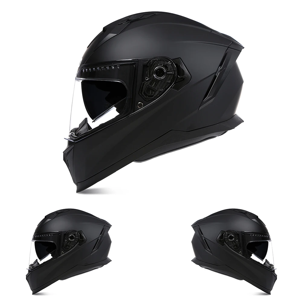 

Matte Black Double Lens Helmet Motorcycle Man Women Racing Helmets Modular Casque Fast Riding Safety Casco Moto Motocross Unisex