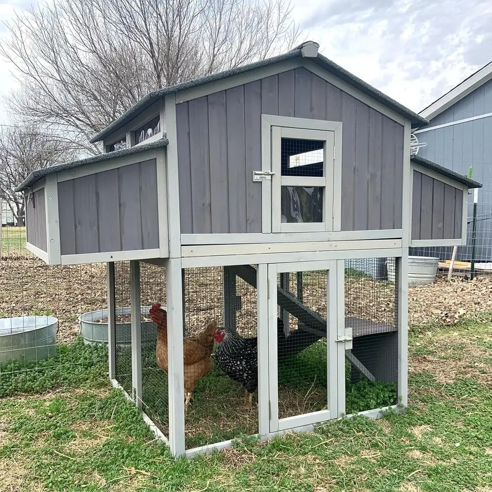

Chicken Coop Large Poultry Cage with Strong Iron Edge Chicken House with Nesting Box Easy to Set Up,Portable