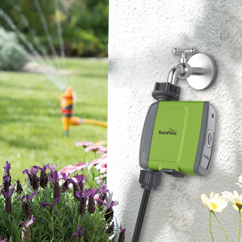 Wireless Faucet Sprinkler Timer Programmable BT APP Garden Hose Water Timer Outdoor Watering Irrigation Flow Monitor System