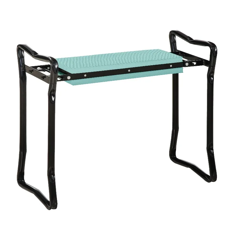 2 In 1 Garden Kneeler Seat Kneeling Pad Support Bench Foldable Knee Protector, Green
