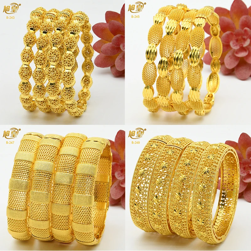 

Luxury Dubai 24K Gold Color Bangles For Women Wedding Indian African Bracelets Charm Ethiopian Arabic Hand Jewelry Party Gifts