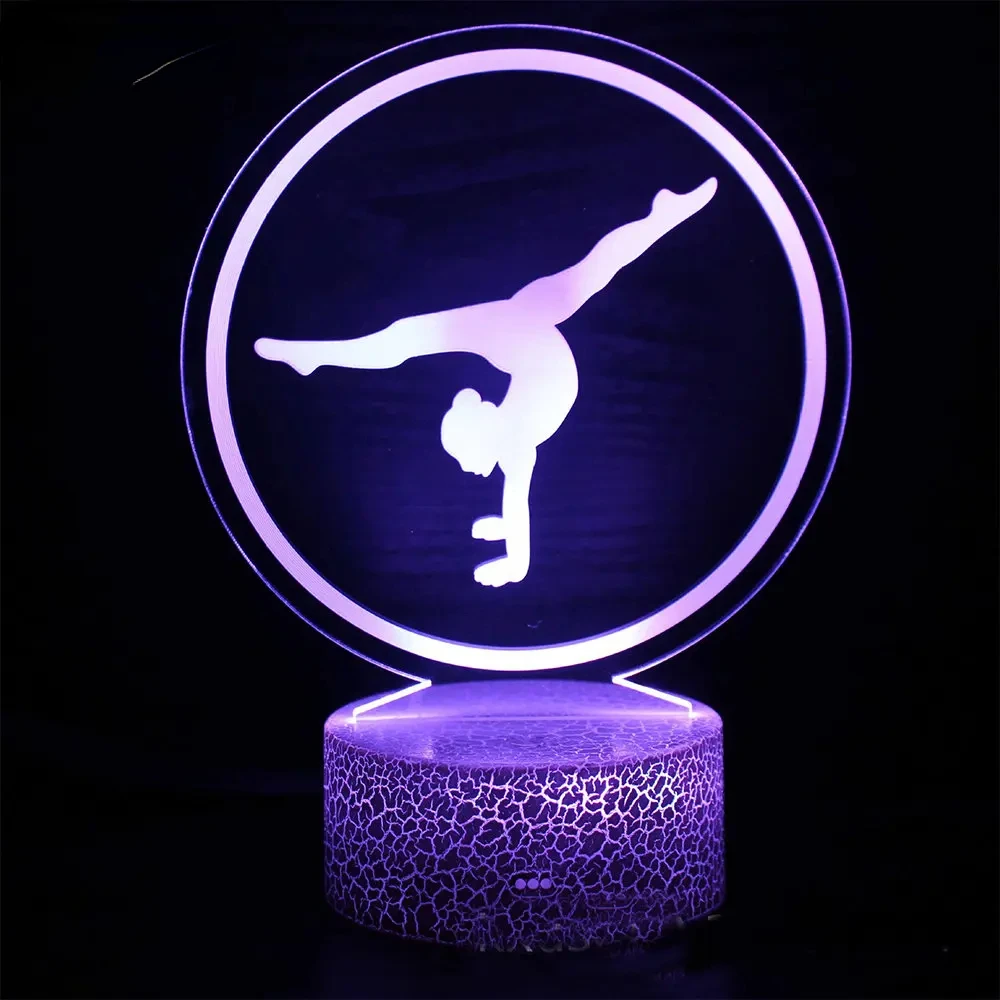 

Artistic Gymnastics 3D Night Light for Room Decor USB Remote Control LED Optical Illusion 3D Lamp Kids Birthday Christmas Gift