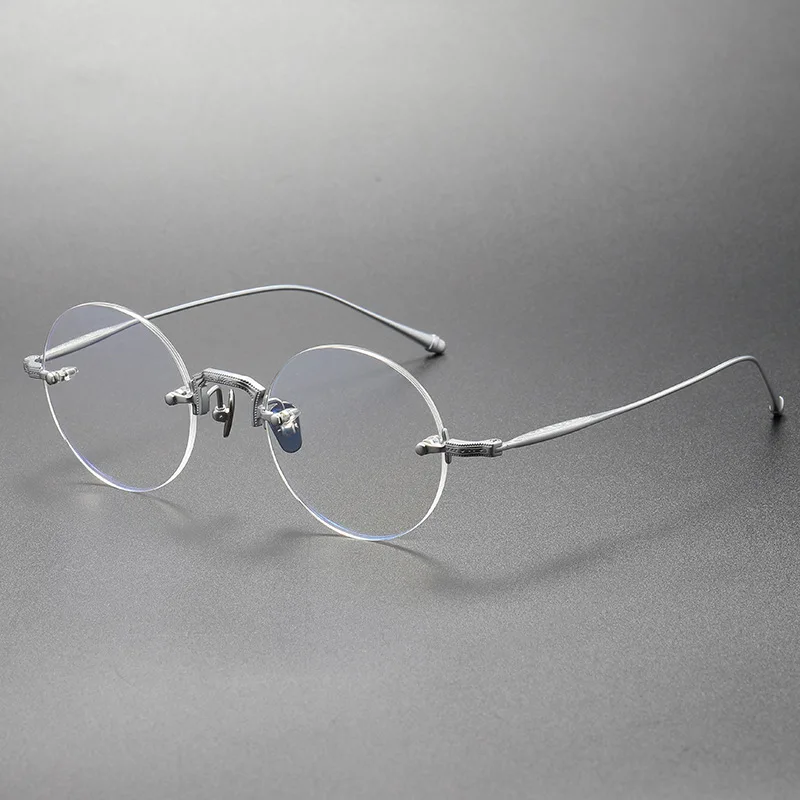 2025 Luxury Brand Designer Men's Round Rimless Titanium Glasses Women Frameless Ultralight Optical Prescription Lens Eyeglasses