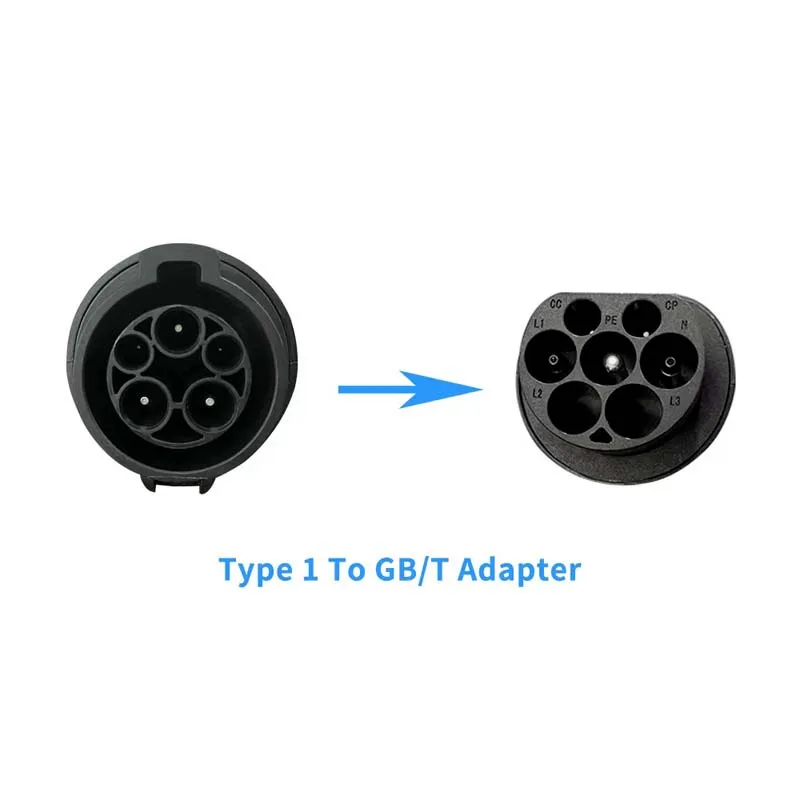 Tesev adaptor pengisi daya tipe 1 ke GBT, konektor pengisi daya kendaraan listrik SAE J1772 ke GB/T EV adaptor pengisian