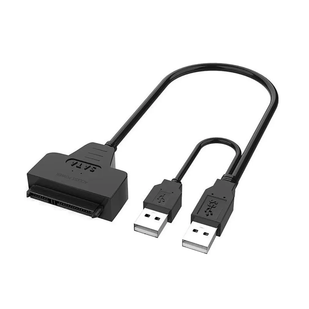 Dual USB3.0 USB 2.0 to SATA 22Pin Adapter Cable for 2.5 / 3.5 inch SSD HDD External Power Hard Disk Drive Converter Dropshipping