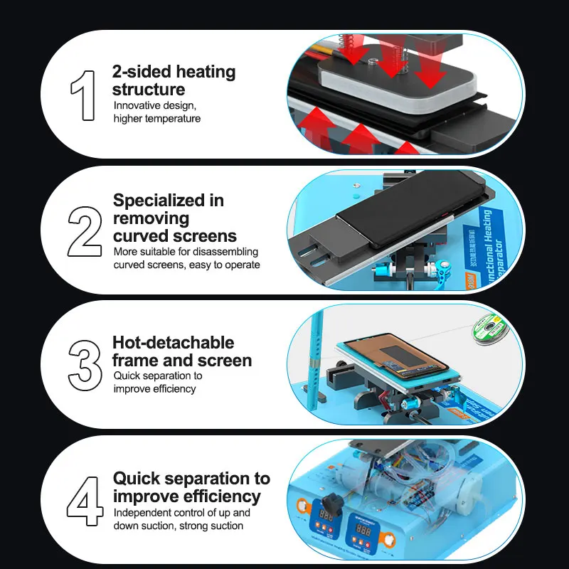 S-918M Multi-function Separator Machine Split All-in-one Machine Mobile phone Curved Straight Screensingle Piece