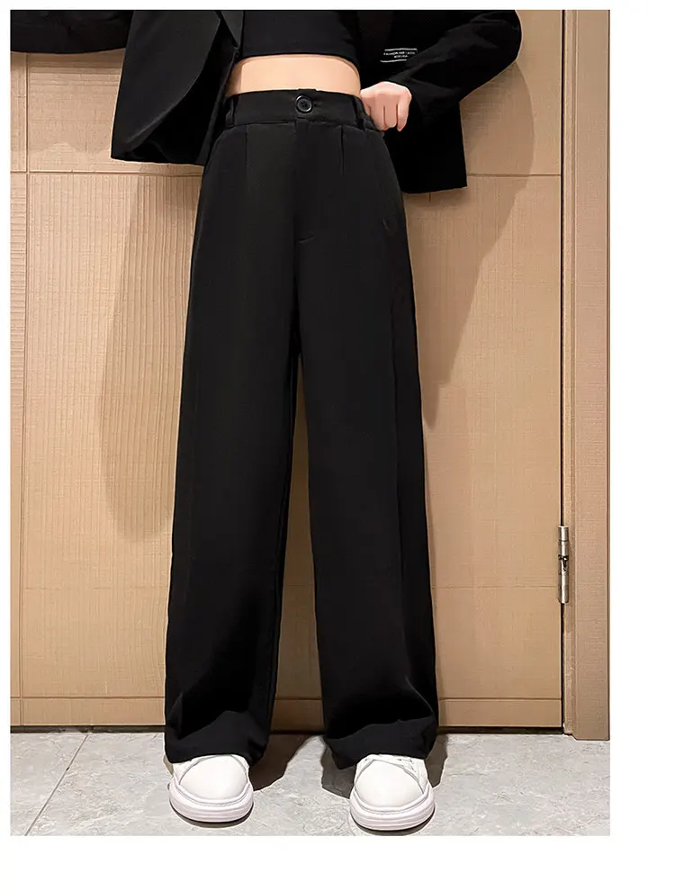Schwarzer Blazer für Teenager-Mädchen, Cigarette-Hose, Ganzjahres-Bestseller, Hochgeschnittene Lange Hose, Koreanische Kinder-Hochzeitsmode, Formelle Hose – Detail 2