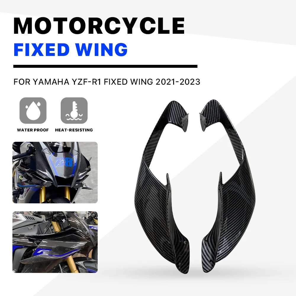 

R1 Winglet Spoiler For Yamaha R1M 2020-2025 Front Side Wings Fairing Downforce Moto Parts ABS Plastic Installed By Bolts carbon
