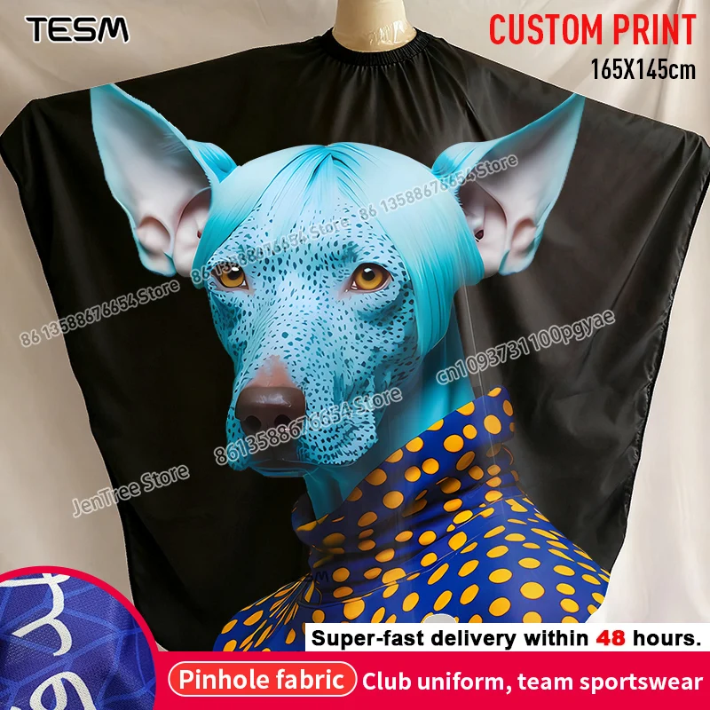 TESM Personalized Custom Barber Cape Hair Cutting Apron Fan Barber Apron Halloween Barber Smock 3D Printing