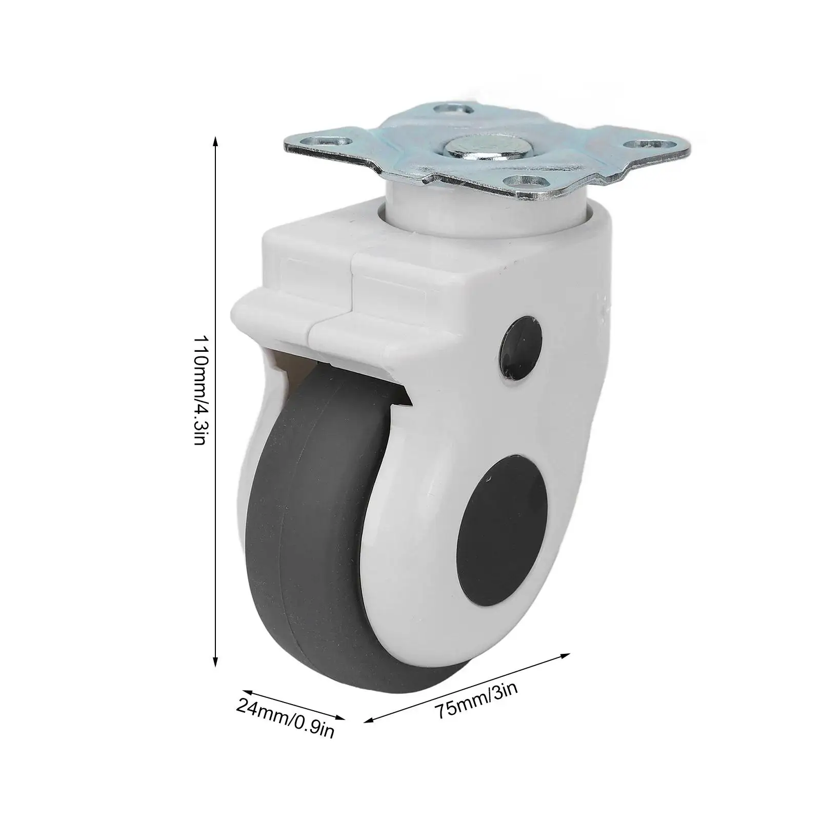 360° Swivel Rubber Caster Wheels, Heavy Duty Furniture Floor Casters, Smooth Rolling Casters for Household Furniture