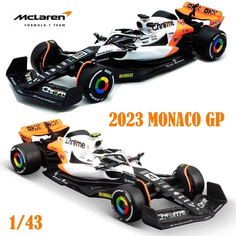 Bburago 1:43 2023 Monaco Mclaren MCL60 SINGAPORE MCL60 F1 Formula Car Die Cast Vehicles Collectible Model Racing Toys