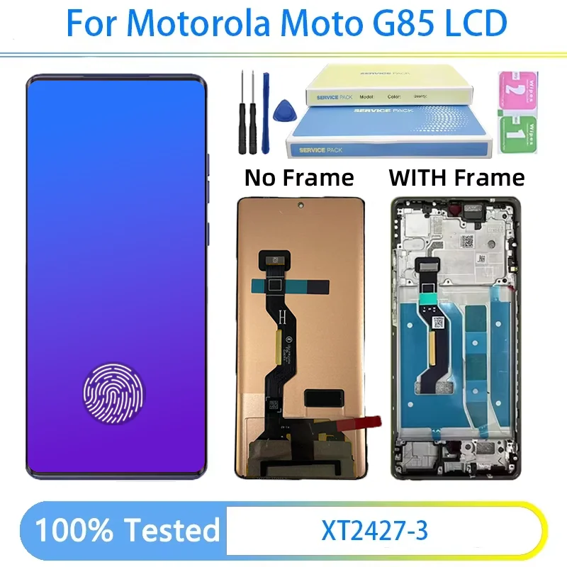667インチp-oled-120hz-motorola-moto-g85用ディスプレイスクリーンタッチデジタイザーアセンブリxt2427-3ディスプレイ（フレーム付き）