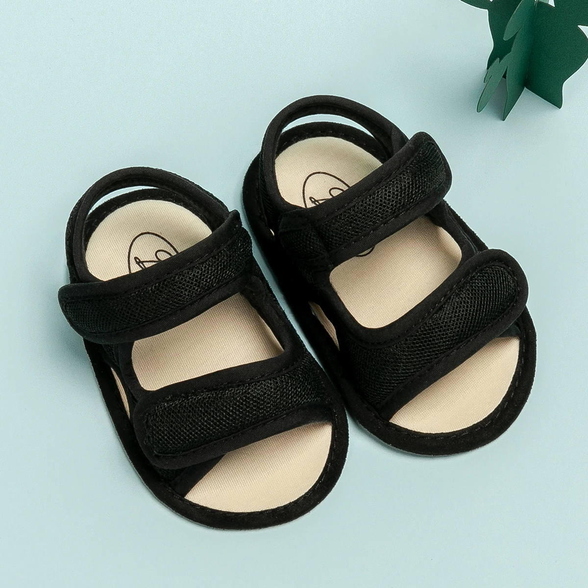 KIDSUN 2024 Newborn Baby Girl Sandals Cotton Sole Light Weight Breathable Baby Princess Shoes Baby Girl Infant Sandals Canvas