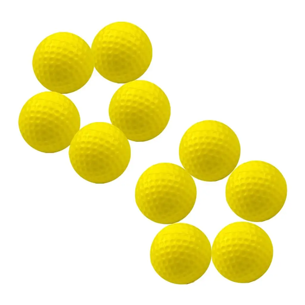 10-delige golftrainingsbal, elastisch geel, trainingshulpmiddel voor beginners