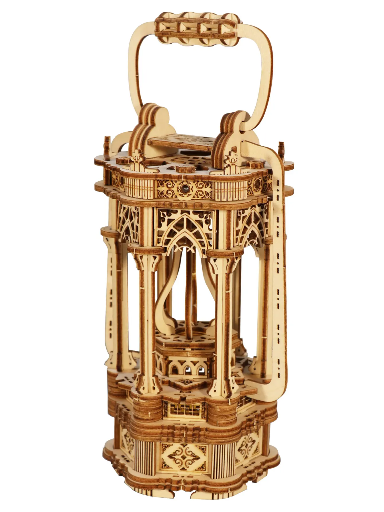 3D Wooden Puzzles for Adults Handmade DIY Crafts Model Kits Rotating Vintage Lantern Hands On Activity Desk Decor Birthday Or Ch