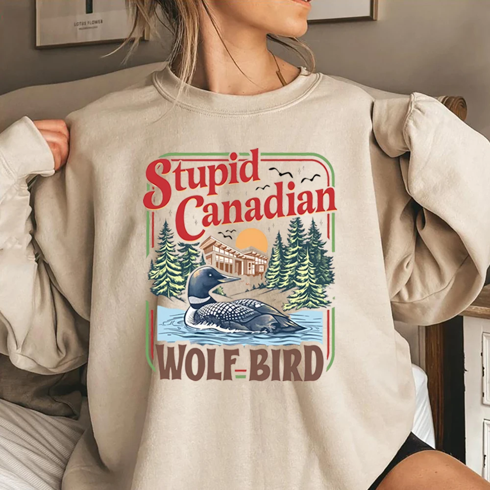 Stupid Canadian Wolf Bird Sweatshirt Heated Rivalry Inspired Shirt Team Hollanov Jumper Funny Heated Rivalry Lovers Sweatshirts