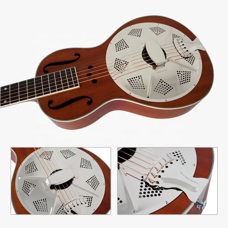 high quality ODM/OEM Aiersi Wood Body Parlor Resonators Guitar Natural Gloss musical instruments squareneck resonator