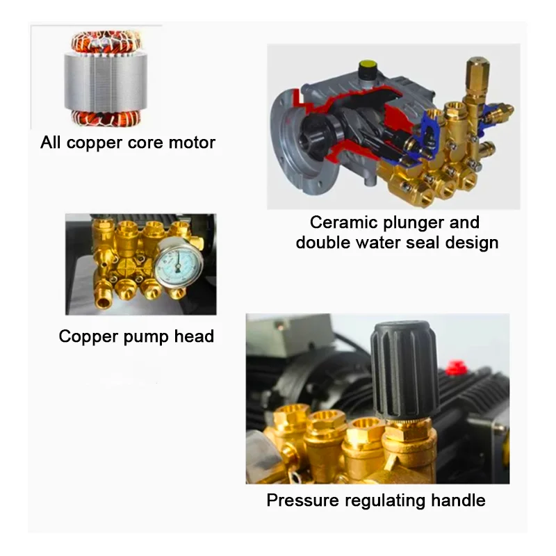 Ultra-clean 3000 watts high-power pure copper high-pressure automatic suction car wash cleaning tool