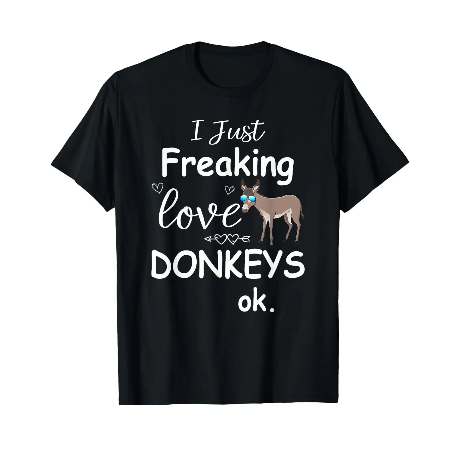 I Just Freaking Love Donkeys Funny Donkey T Shirt vintage Washed designer clothes Top For Everyday Wear Casual Soft graphic