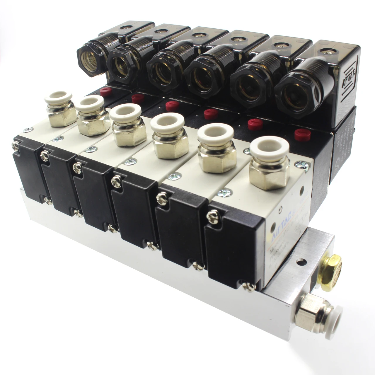 

DC12V 24V AC220V with Fitting Solenoid Valves 3V210-08 Manifold Station Solenoid Valve 3 Port 2 Position Multi-way Combination