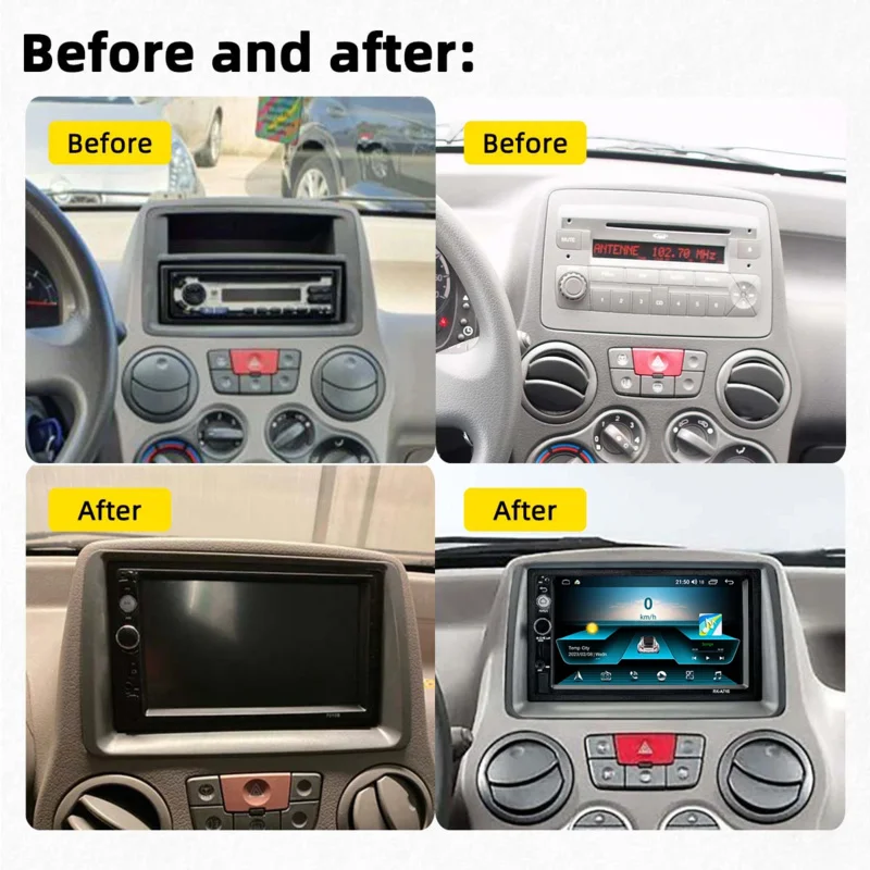 2 Din Car Radio Android for FIAT Panda 2003-2012 Stereo WIFI Multimedia Player Head Unit Navigation Autoradio Carplay Auto 4G