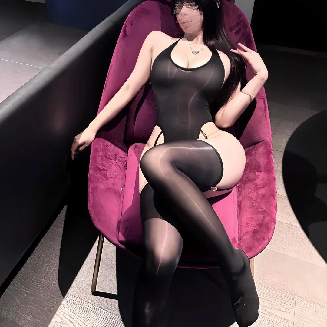 Sexy Seductive Women Erotic Deep V High elasticity shiny     Lingerie Solid Color Bodysuit Crotchless Sheer Open-Crotch Pajamas