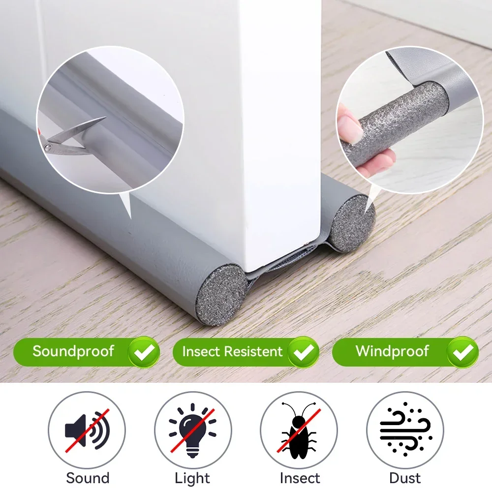 

Windproof Seal Strip Sealer Soundproof Draught Excluder Stopper Door Bottom Guard Double Protector Doorstop Dust-proof Blocker