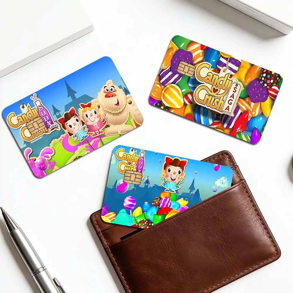 C-Candy Crush Saga Anime Front Cover Film Sticker Skin for Credit Debit Card Small Large Chip