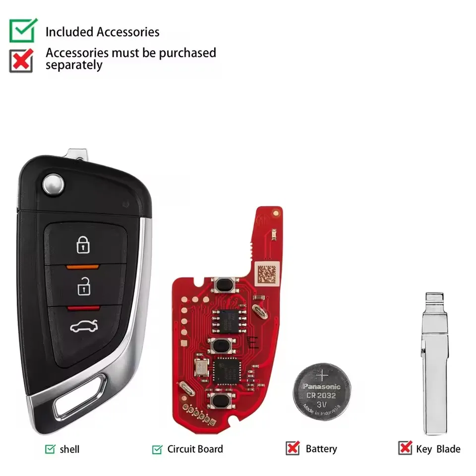 1pcs XHORSE VVDI  XKDS00EN key Universal Smart Remote Key For DS Style Remote Key 3 Buttons for VVDI Key Tool
